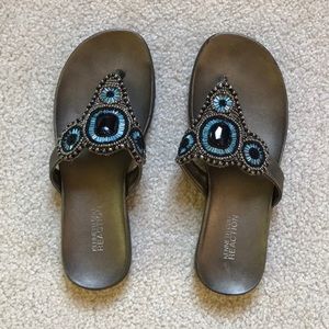 Kenneth Cole Reaction beaded flip-flop sandals